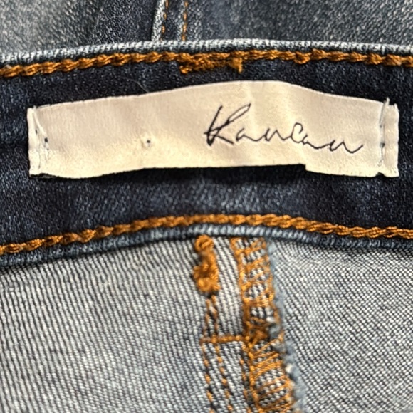 KANCAN Denim Mini Skirt Fray Hem Stretch Sz 24 1 Jeans Country Concert Festival‎ - Picture 4 of 4